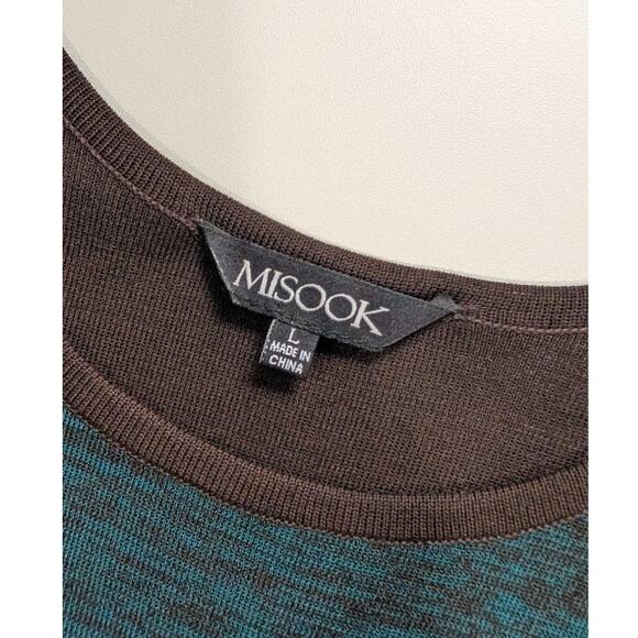 Misook Top Womens Large Brown and Teal Shell Tank Top - Picture 4 of 8
